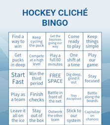 Hockey Cliché Bingo