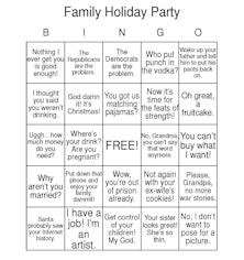 Family Holiday Party Bingo