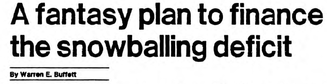 Warren Buffet’s Fantasy Plan to Finance the Deficit